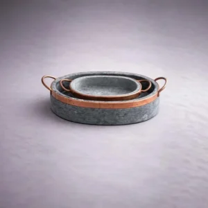 Handcrafted Soapstone Bakeware with Copper Handles